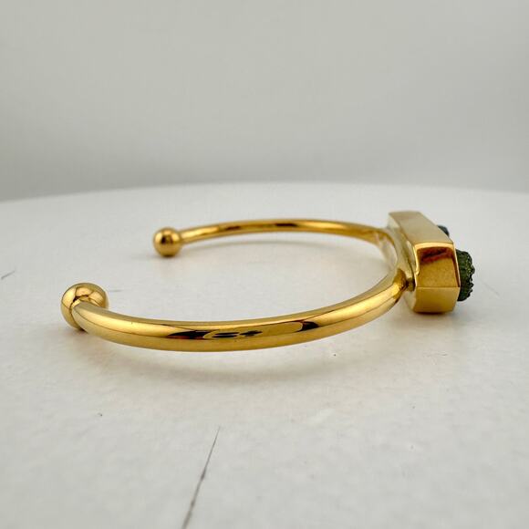 Denim Quartz Semi-Precious 18K Yellow Gold Ion Plated Bangle - NWT - Picture 4 of 10